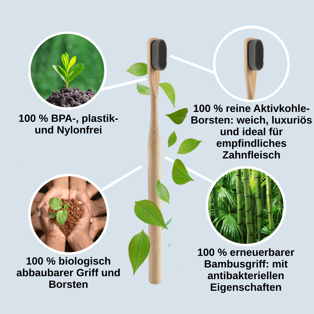 Bamboo Brush - nachhaltige Zahnbürste (4 Pack)